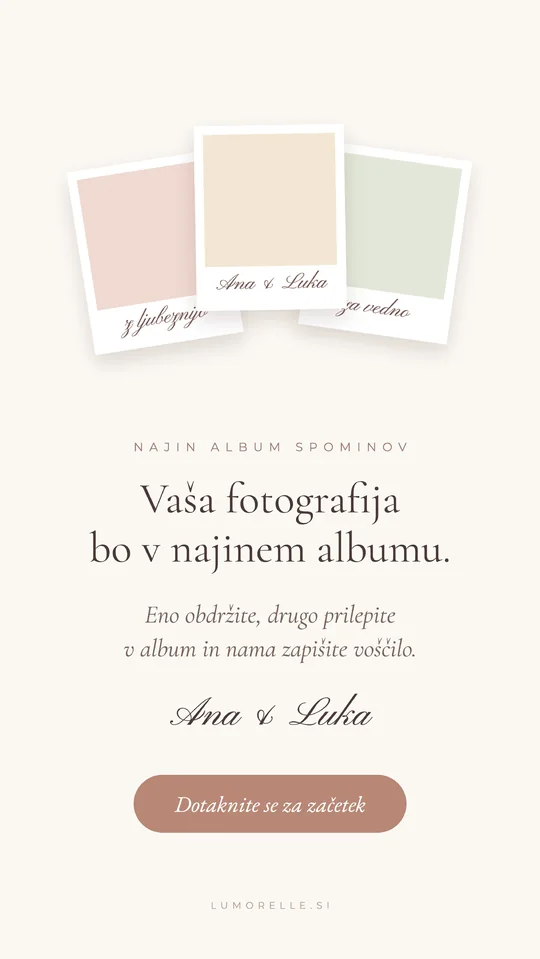 Primer začetnega zaslona: album spominov